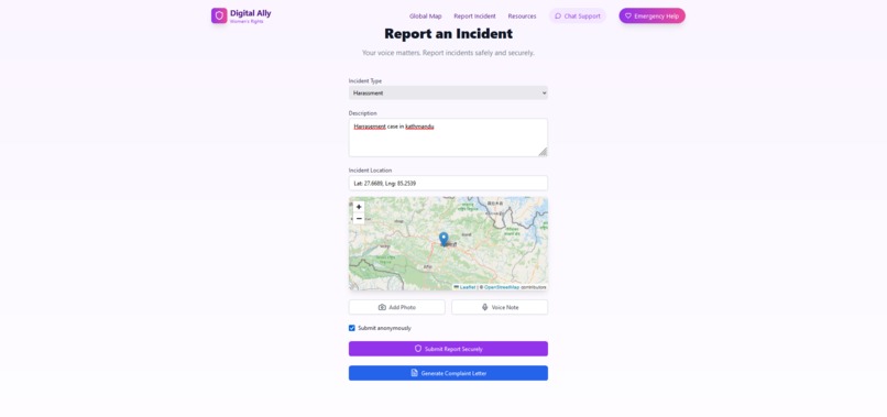 DigitalAlly for women's right – screenshot 5