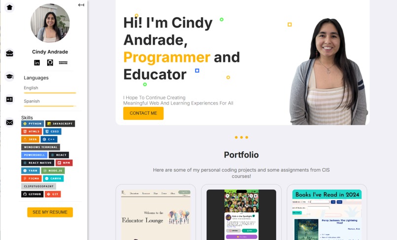 Update Portfolio Website – screenshot 1