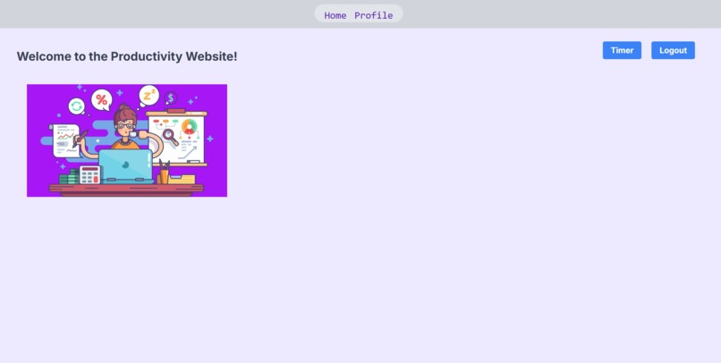 Productivity website – screenshot 1