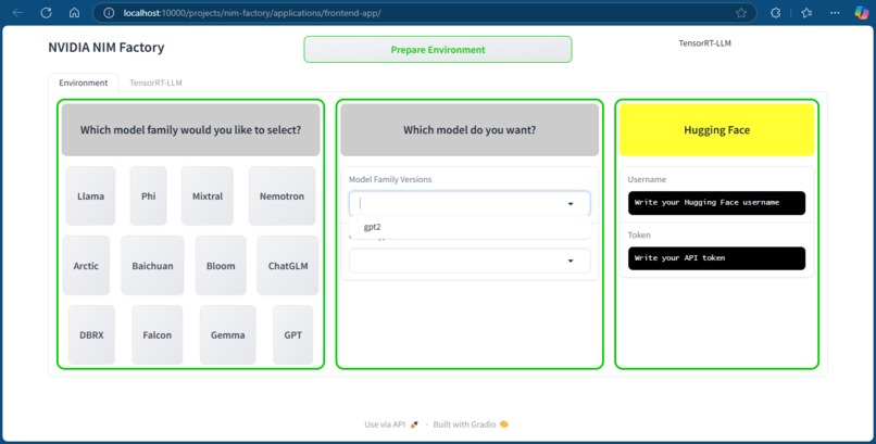 NVIDIA NIM Factory – screenshot 2