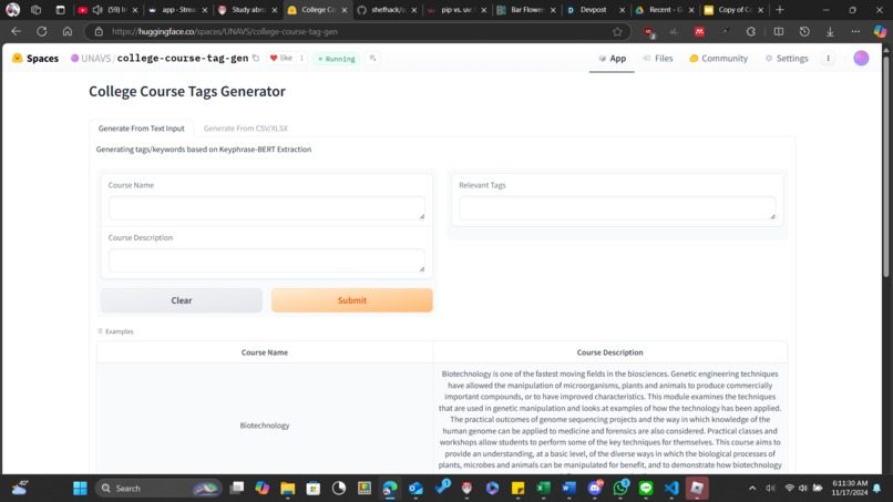 College Module Tag Generator – screenshot 2