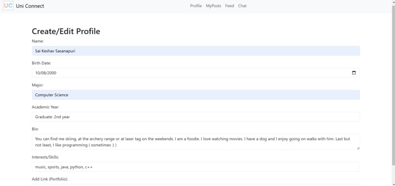 UniConnect – screenshot 2