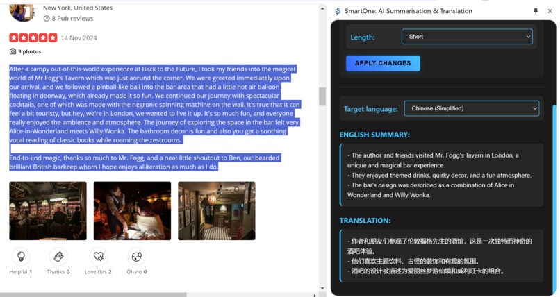 SmartOne: AI Summarisation & Translation – screenshot 3