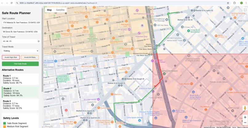SafeRoute – screenshot 1