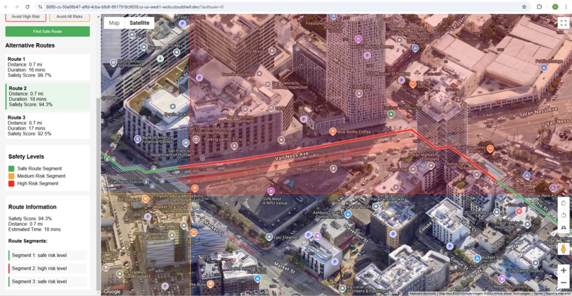 SafeRoute – screenshot 3
