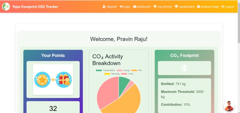 Tejas AI - Carbon Footprint Tracker – screenshot 1