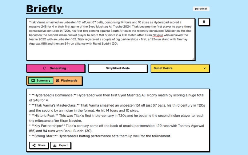 Briefly | sumarizer and flashcard builder – screenshot 1
