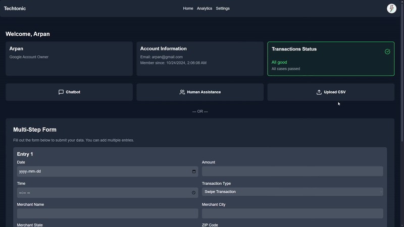 Techtonic  - Transaction Compliance Tool – screenshot 1