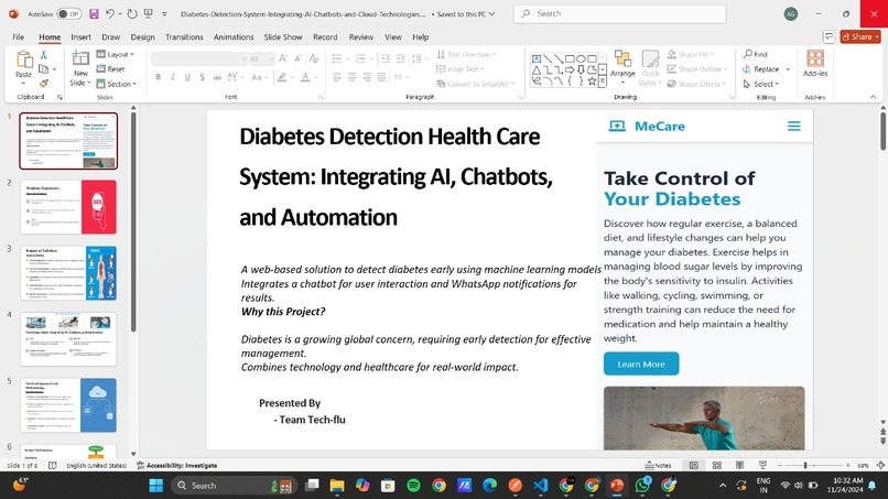 Diabetes Detection Healthcare System – screenshot 1
