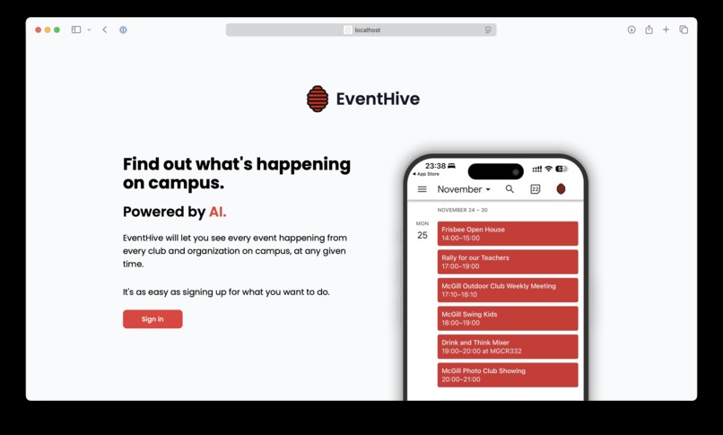 EventHive – screenshot 1