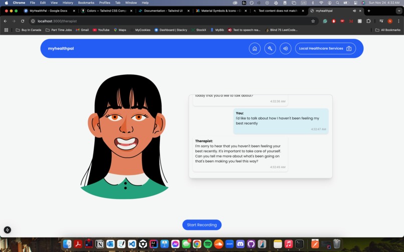 MyHealthPal – screenshot 2