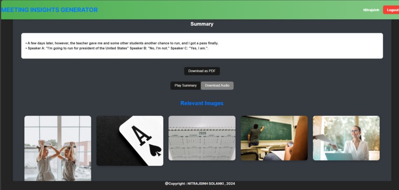 Meeting Insights Generator – screenshot 2