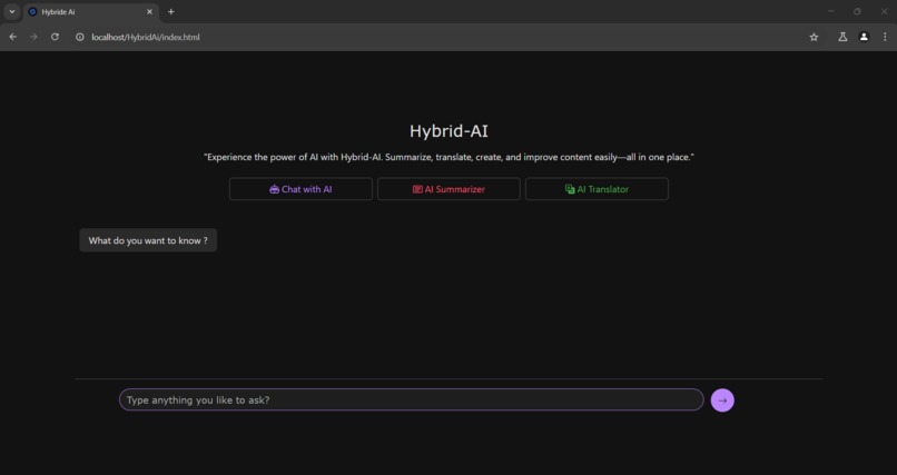HybridAI – screenshot 1