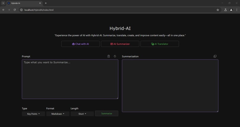 HybridAI – screenshot 2