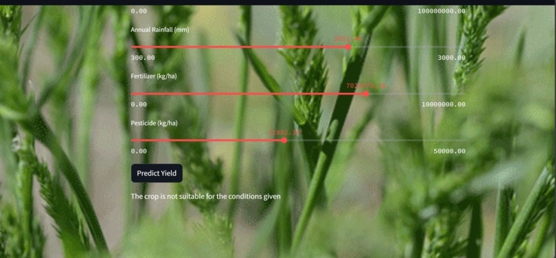 Crop yield prediction – screenshot 2