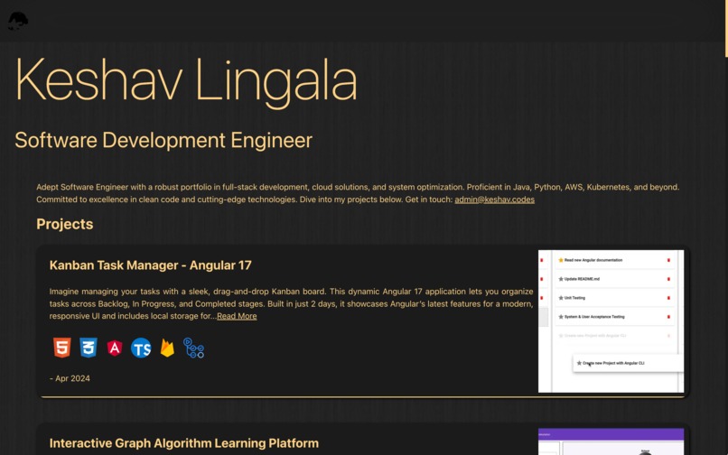 Keshav Lingala Portfolio – screenshot 3