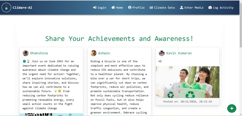 CliWare- Gamified Climate Awareness Apllication – screenshot 4
