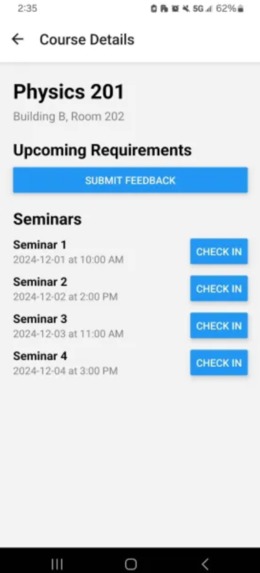SemTrack (Seminar Tracking and Attendance System) – screenshot 1