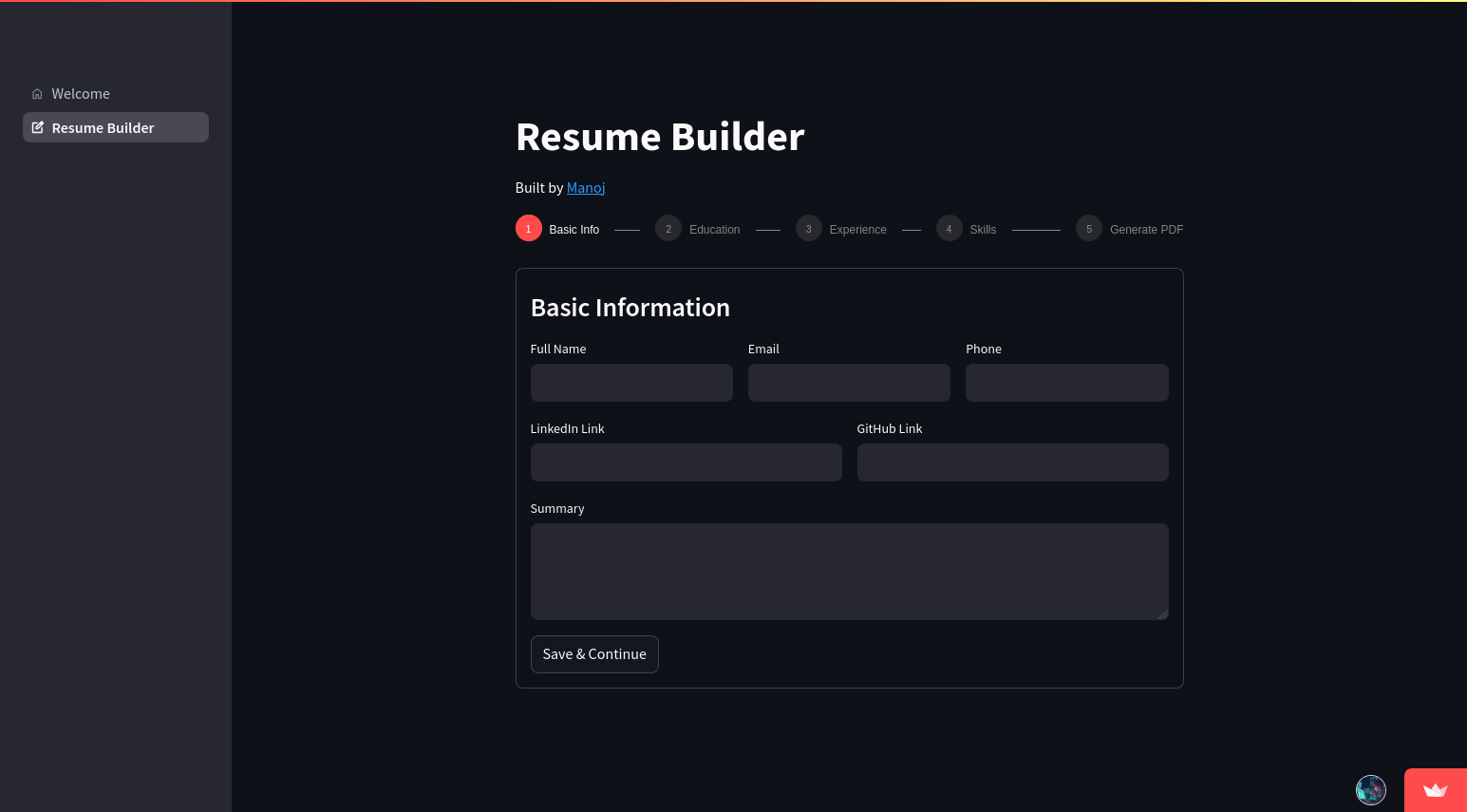 Resume Builder | Devpost