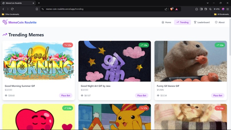 MemeCoin Roulette – screenshot 3