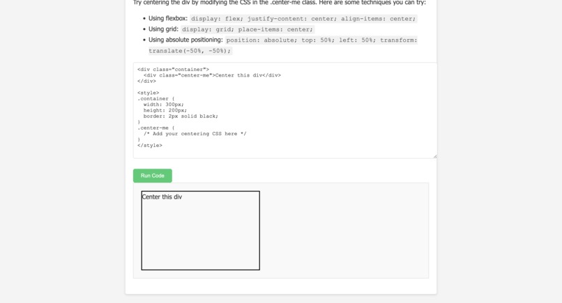 Center my div – screenshot 5