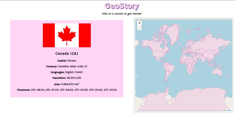 GeoStory – screenshot 2