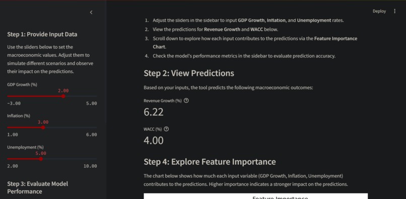 Macroeconomic Prediction Tool – screenshot 1