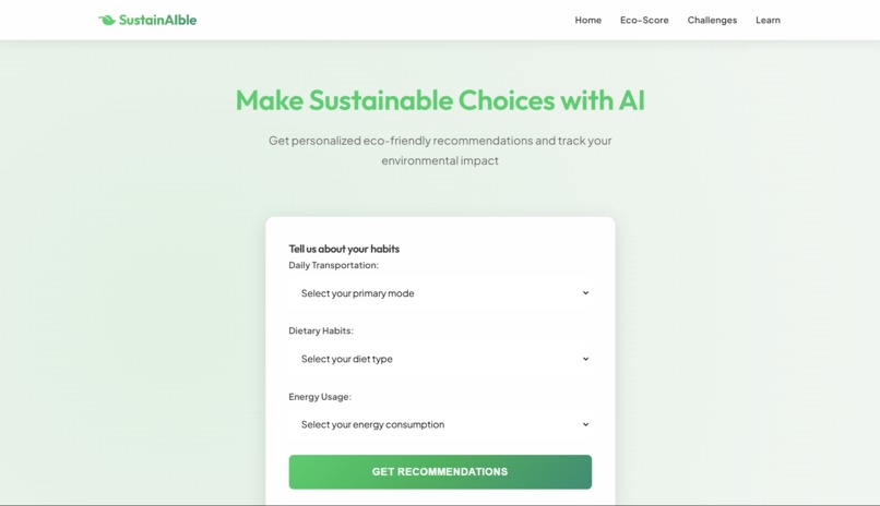 SustainAIble – screenshot 1