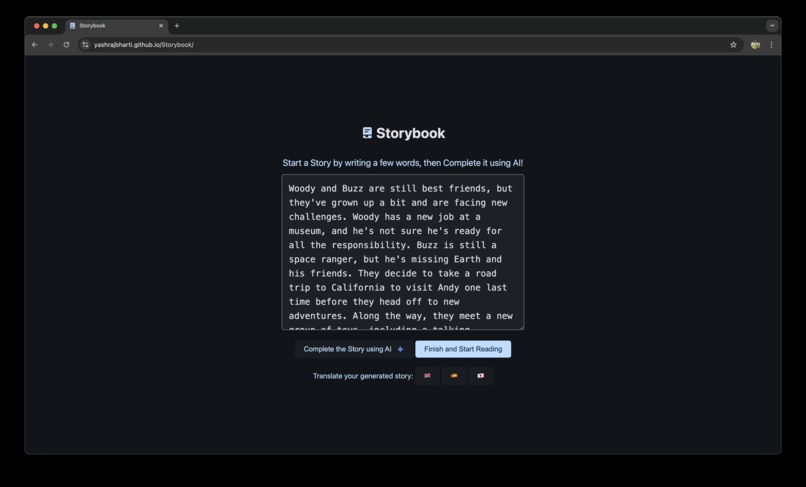 Storybook: AI-Powered Storytelling and Language Companion – screenshot 3