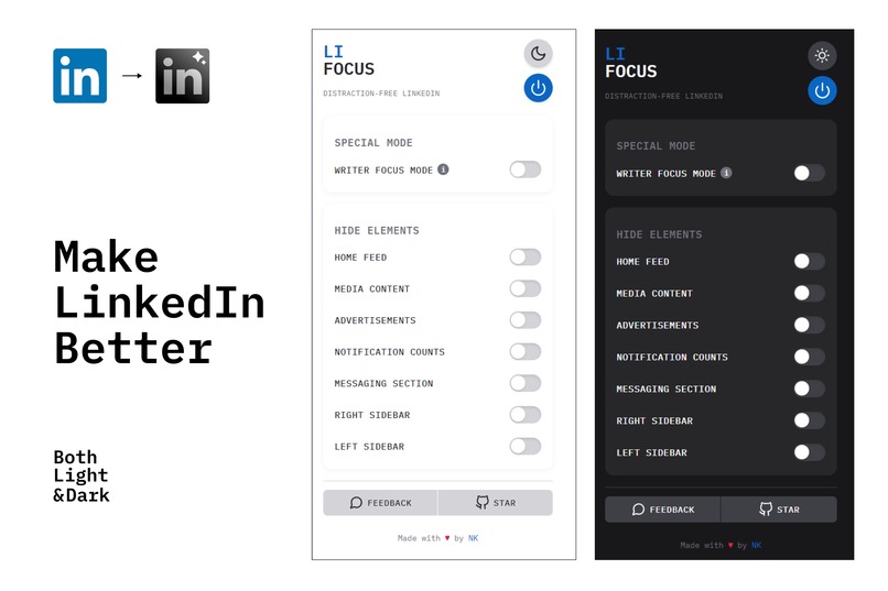LinkedIn Pro: A extension to make LinkedIn distraction free – screenshot 1