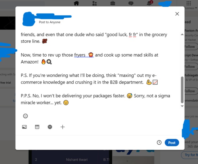 BRAINROT LinkedIn Post Generator – screenshot 3