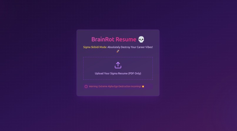 Brainrot Resume Roaster – screenshot 1