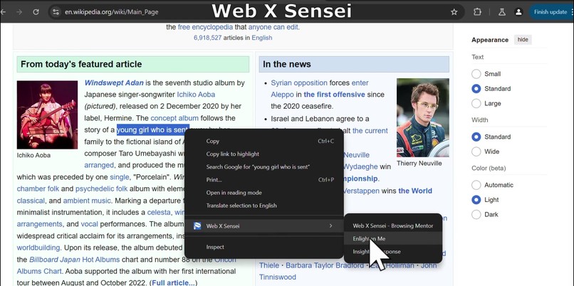 Web X Sensei: Enlightening Your Web Browsing Journey – screenshot 5