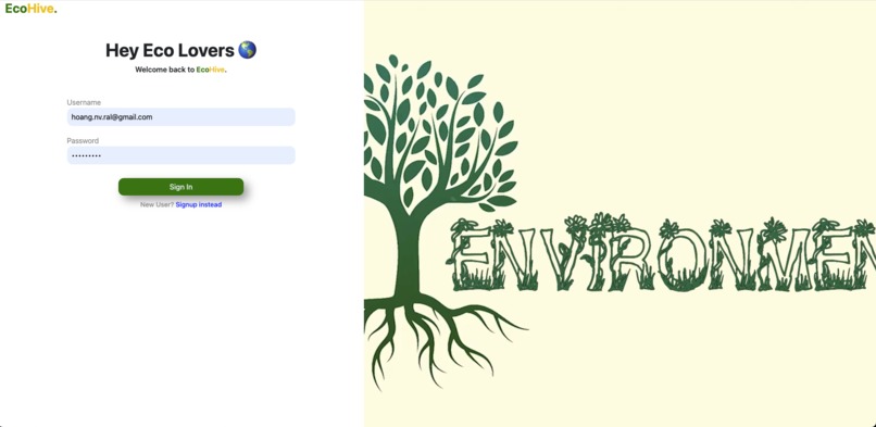 EcoHive - a social media app for Environment – screenshot 1