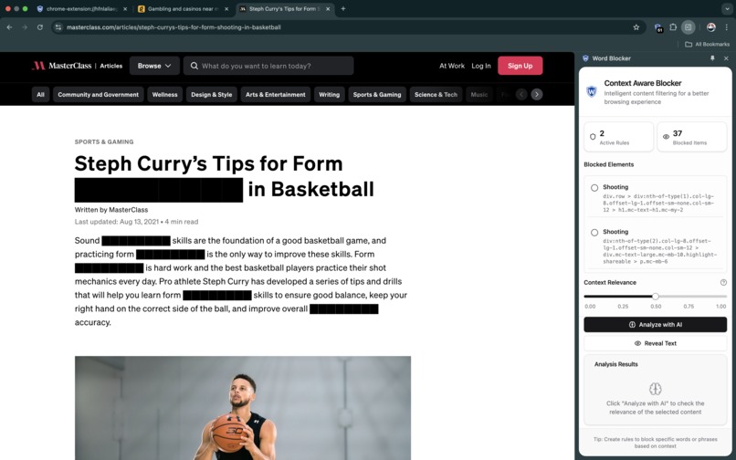 Context Aware Word & Phrase Blocker – screenshot 6