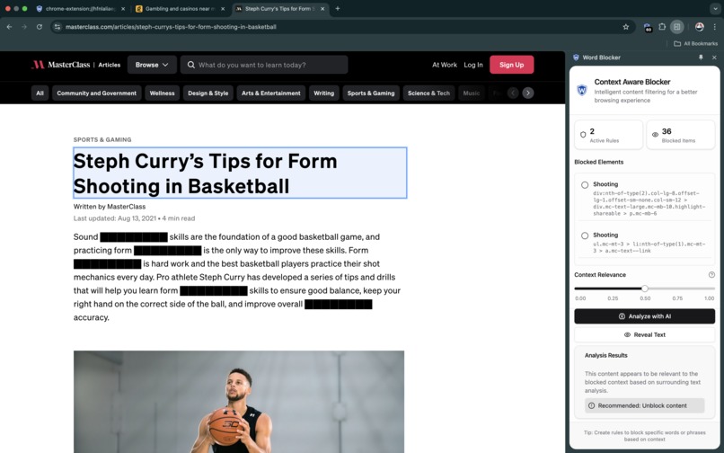 Context Aware Word & Phrase Blocker – screenshot 8