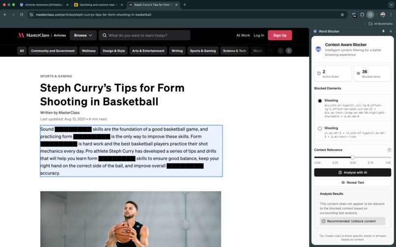 Context Aware Word & Phrase Blocker – screenshot 9