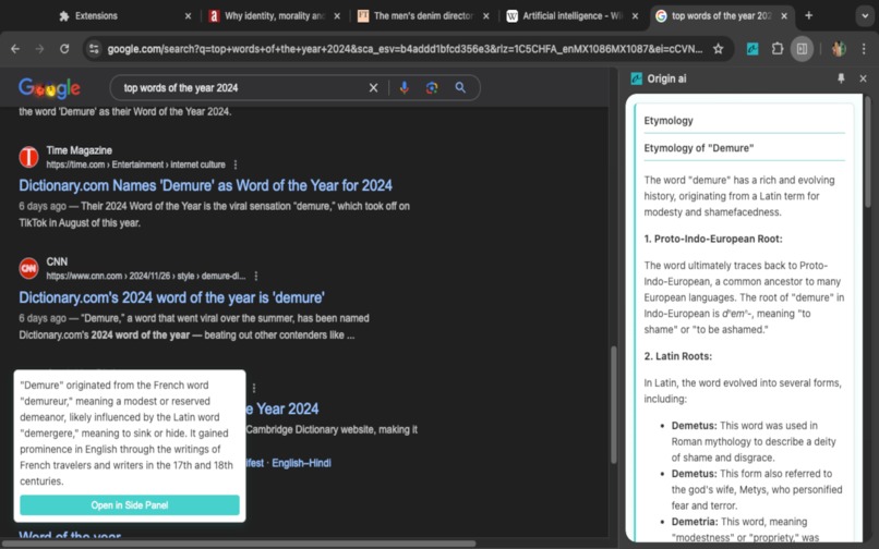 Origin ai : Word insight – screenshot 3