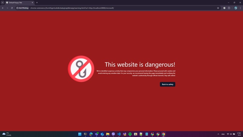 Hybrid Anti-Phishing Browser Extension – screenshot 1