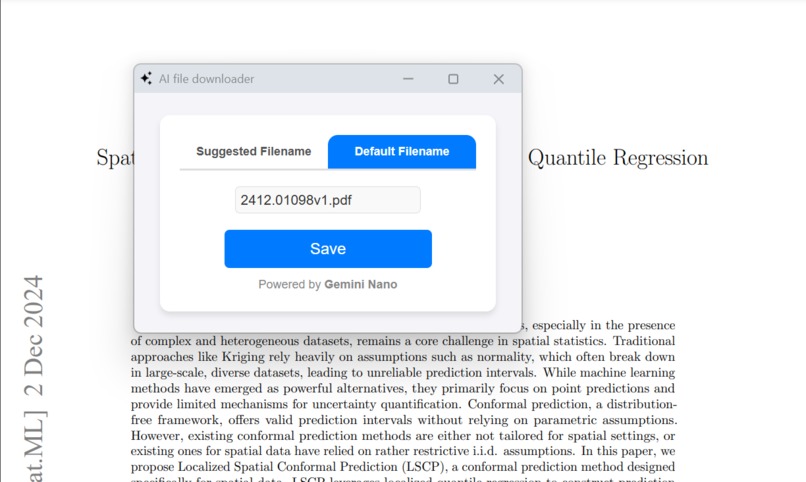 nameR : Gemini Nano powered file downloader. – screenshot 1