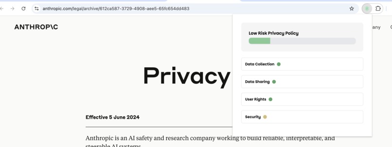 privacy policy analyzer – screenshot 3