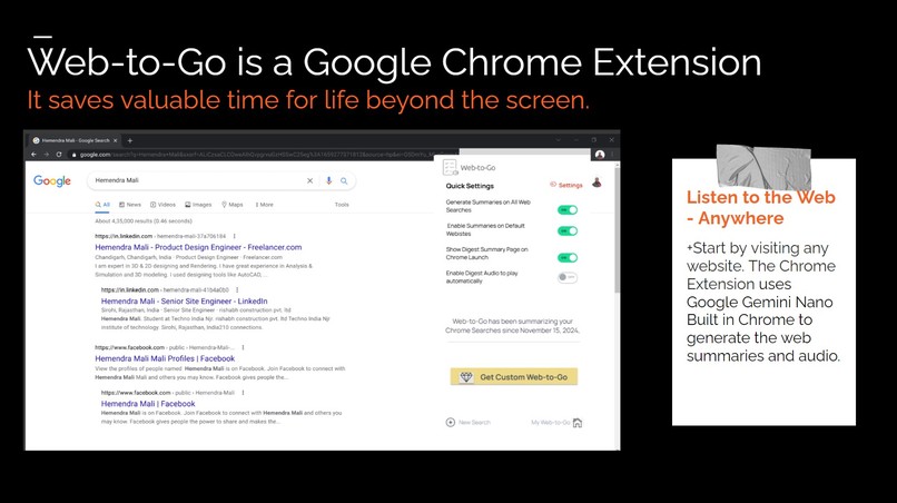 Web-to-Go - A Google Chrome Extension Built with Gemini Nano – screenshot 4
