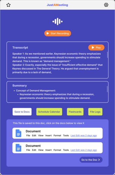 JustAMeeting – screenshot 2