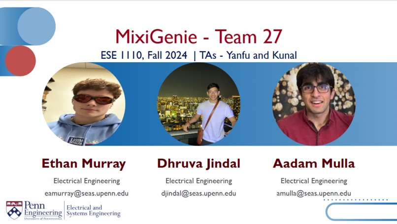 ESE 1110, Team 27, MixiGenie – screenshot 1