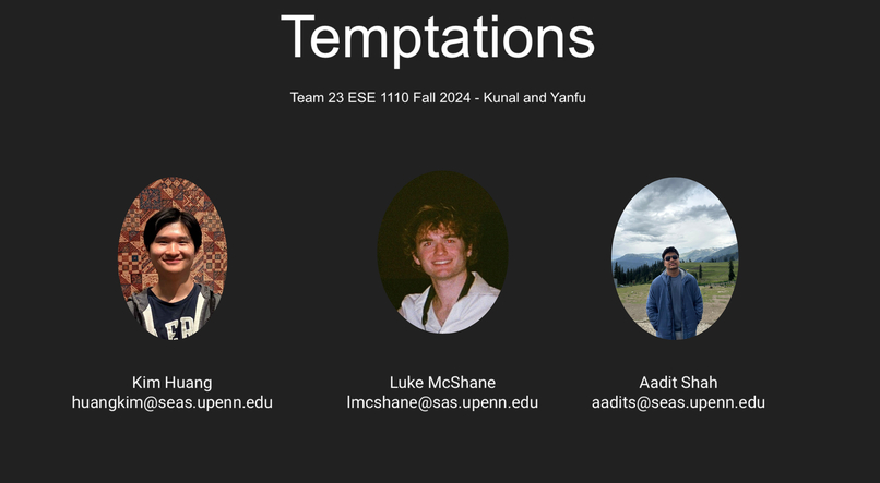 ESE 1110, Group 23, Temptations – screenshot 1