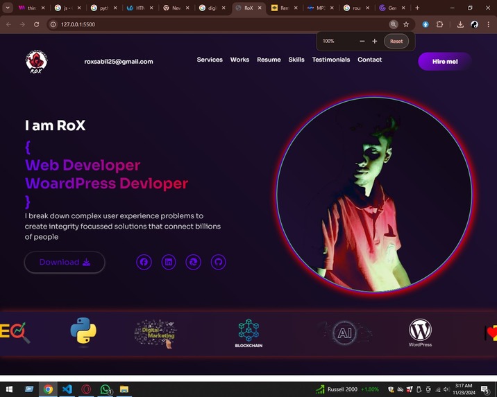 Personal Protfolio – screenshot 1