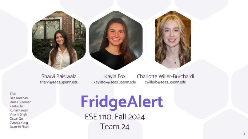 ESE 1110, Team 24, FridgeAlert – screenshot 1