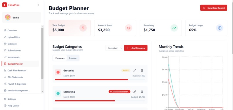 Finwise – screenshot 2