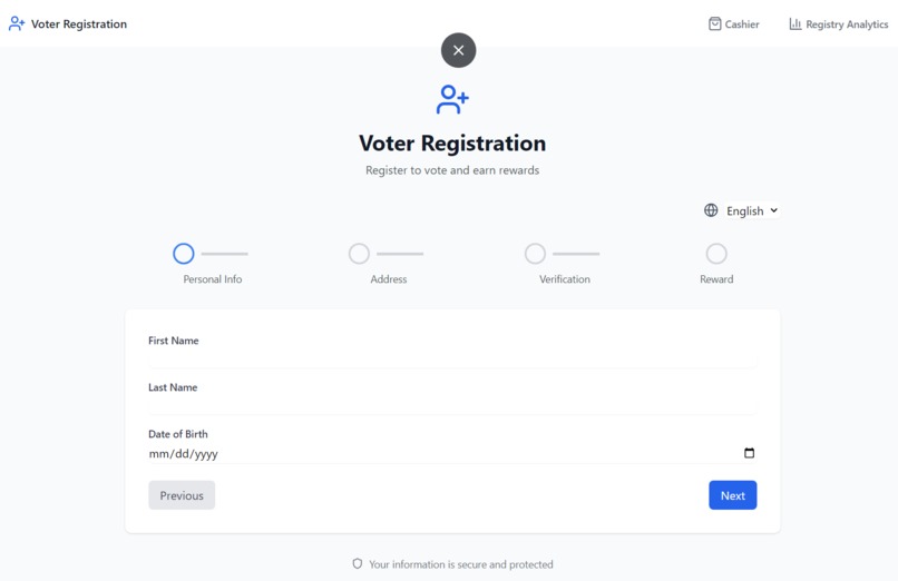Voter Registration Rewards – screenshot 1