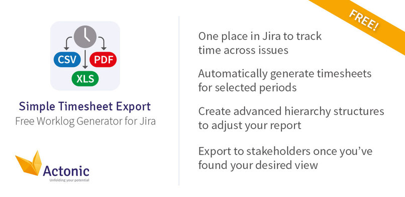 Simple Timesheet Export for Jira – screenshot 1
